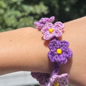 Rapunzel Floral Adjustable Crochet Bracelet! 💜
